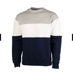 Charles River Unisex Westerly Crewneck Sweatshirt-blue/white/gray block- M